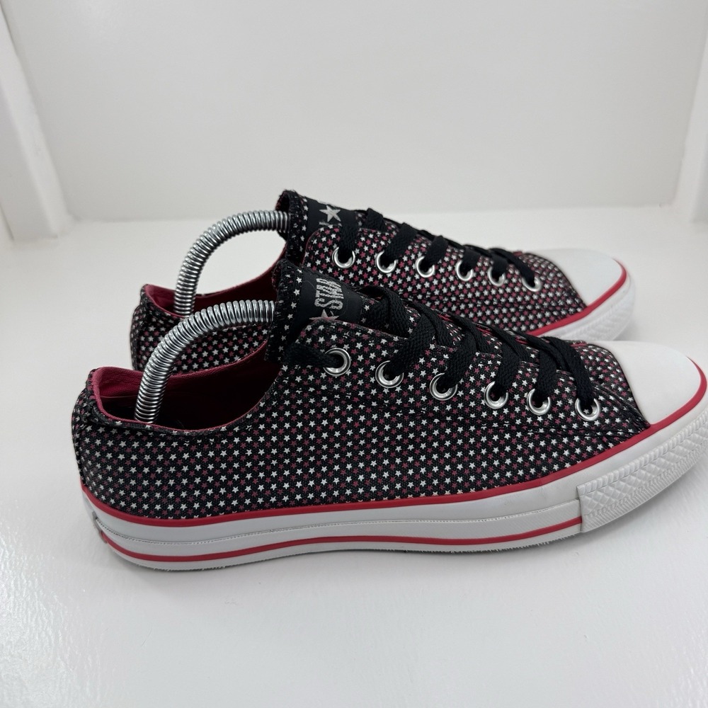 Converse Chuck Taylor All Star Women 10 Black Pink Star Print Low Top Sneakers - Picture 7 of 14